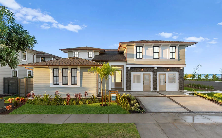 Front exterior of the two-story Naupaka plan